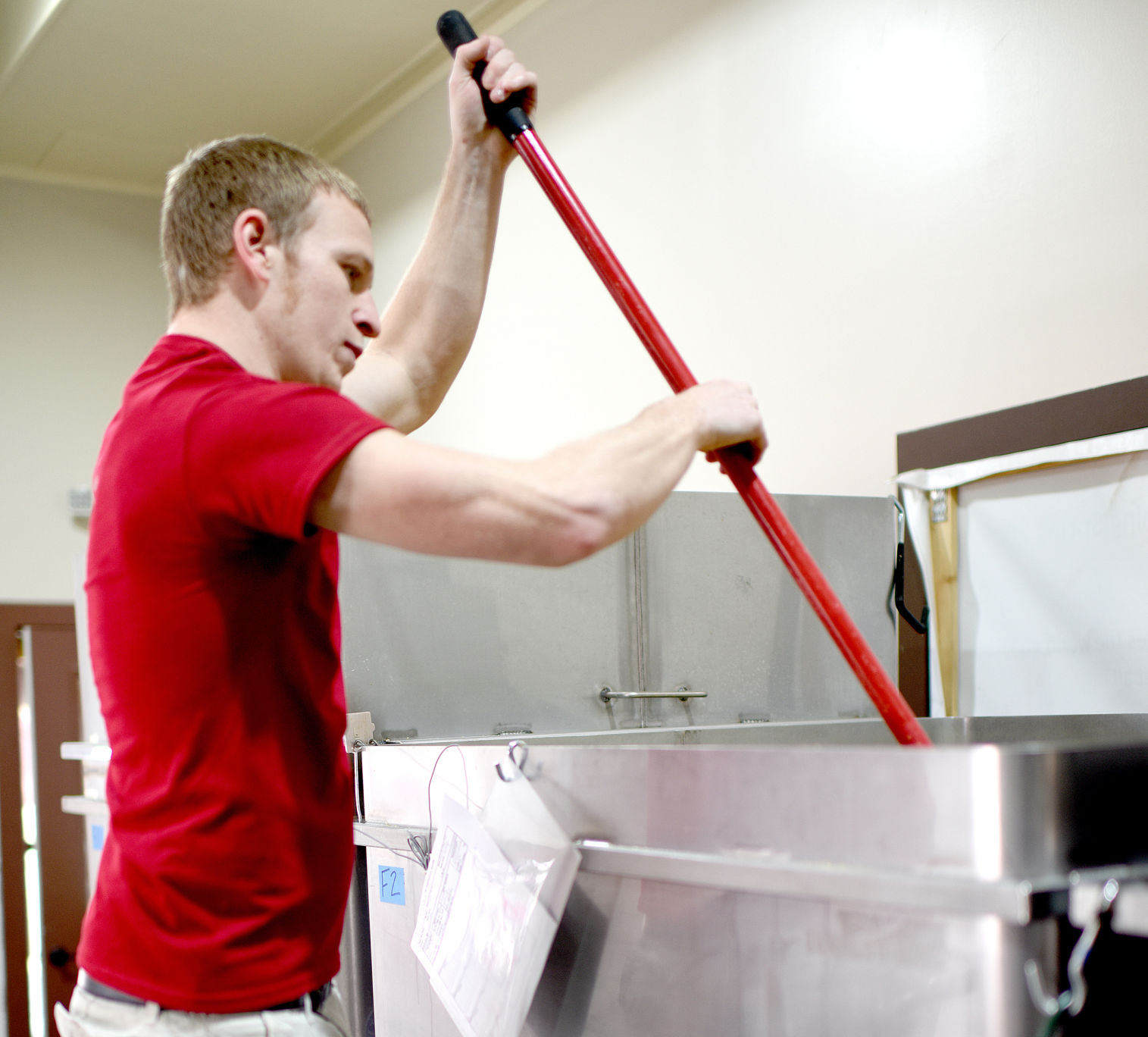 Whiskey to hand sanatizer Shane Radliff mixes